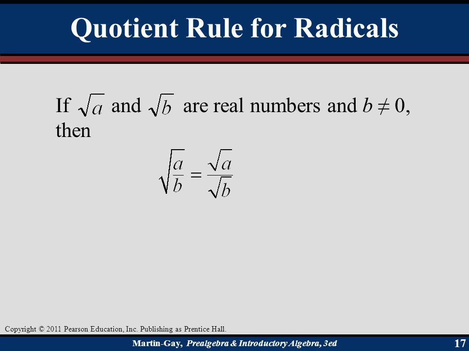 Quotient Rule for Radicals