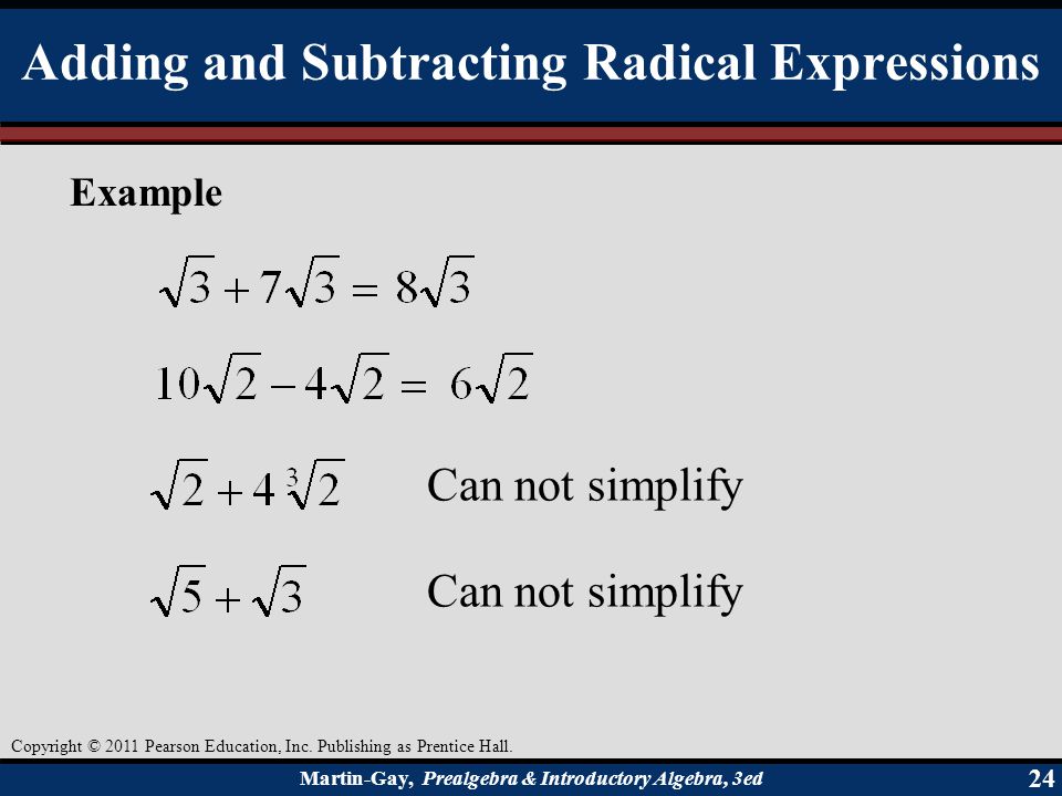 Adding and Subtracting Radical Expressions