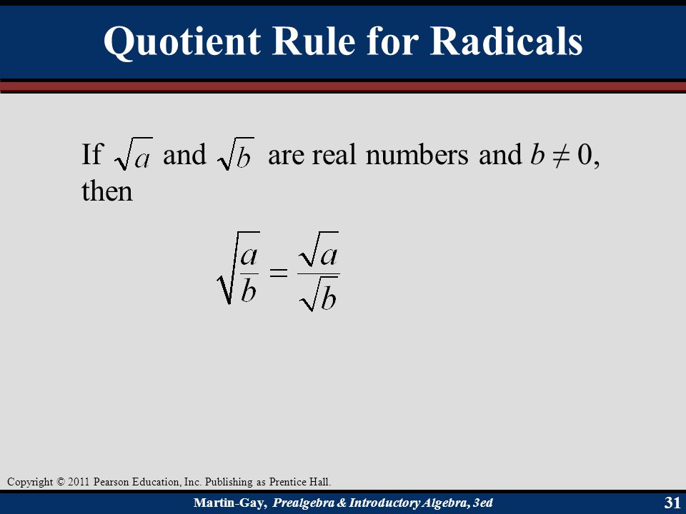Quotient Rule for Radicals