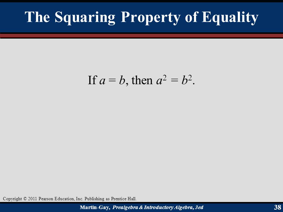 The Squaring Property of Equality