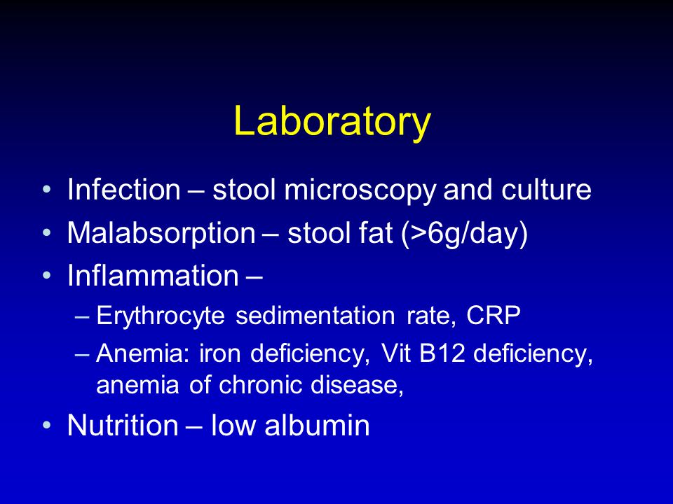 Laboratory Infection – stool microscopy and culture