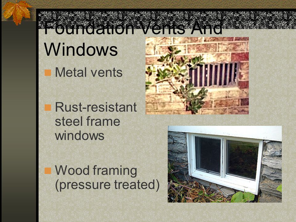 Foundation Vents And Windows