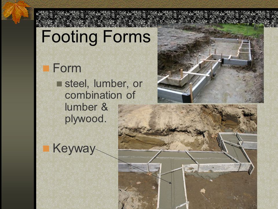 Footing Forms Form Keyway