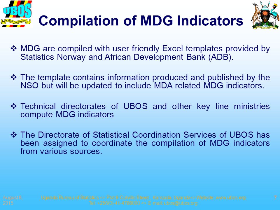 Compilation of MDG Indicators