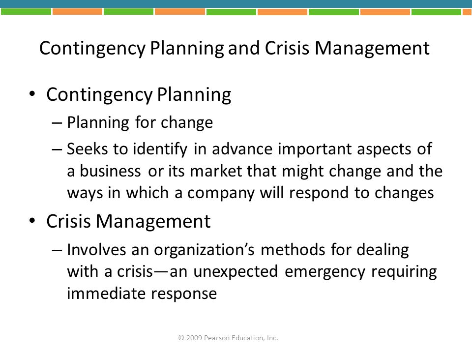 Contingency Planning and Crisis Management