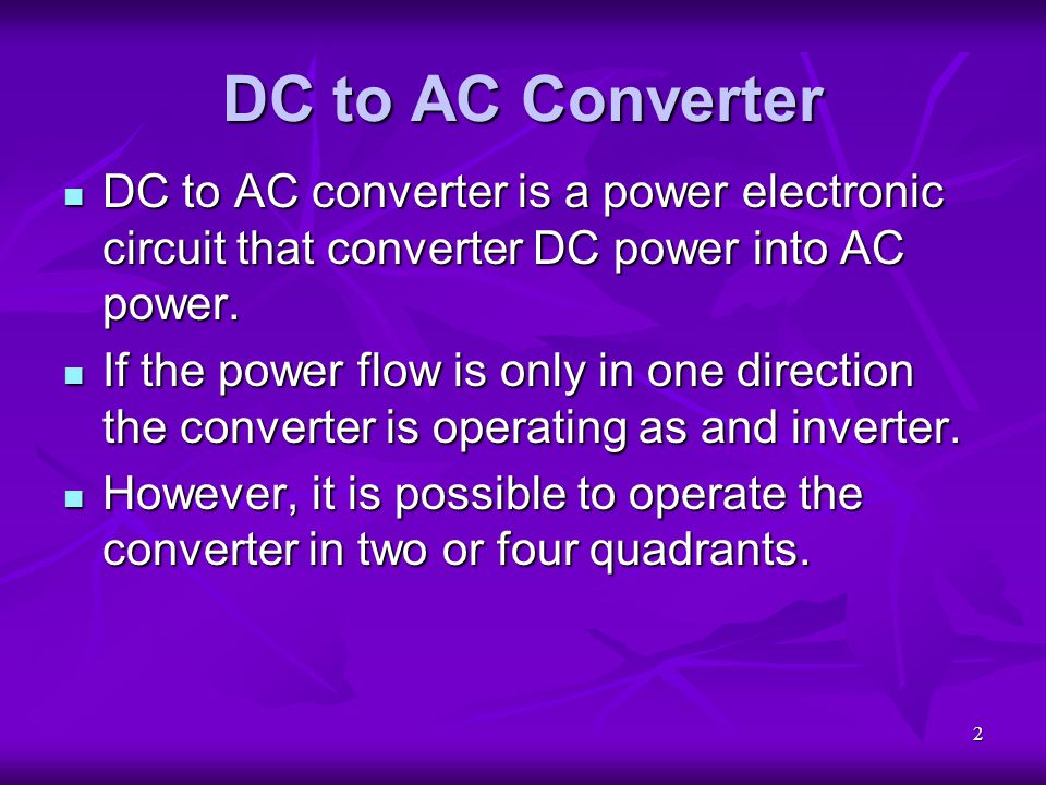 Power Electronics DC to AC Converters - ppt video online download