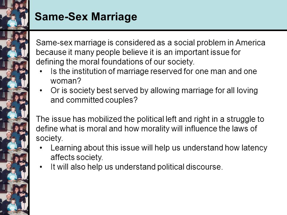 Redefining Marriage To Include Same
