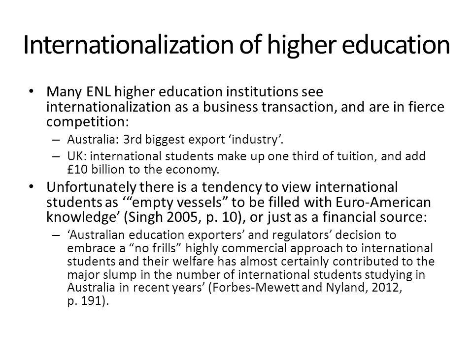 Internationalization of higher education