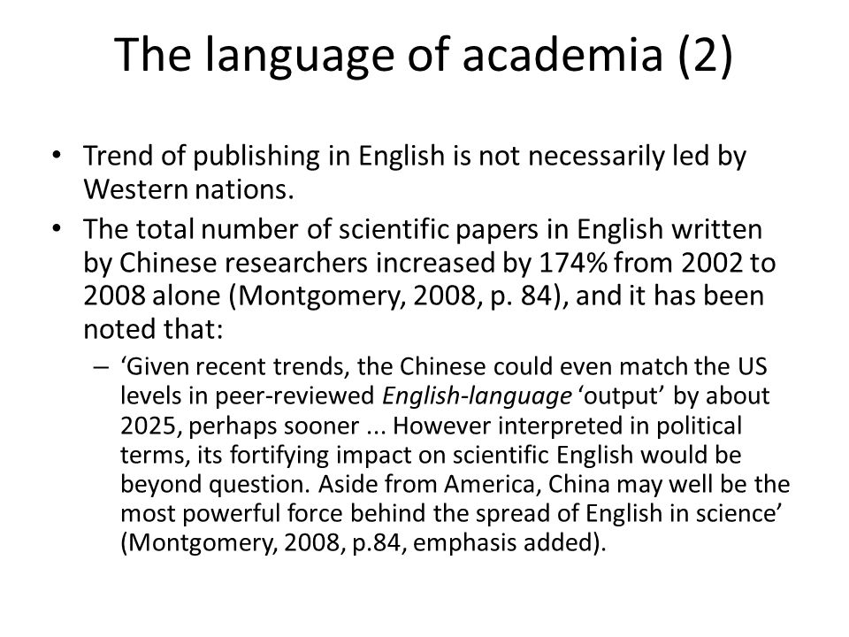 The language of academia (2)