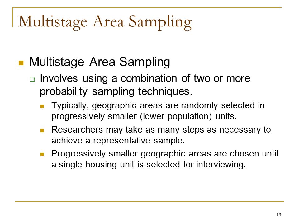 Multistage Area Sampling