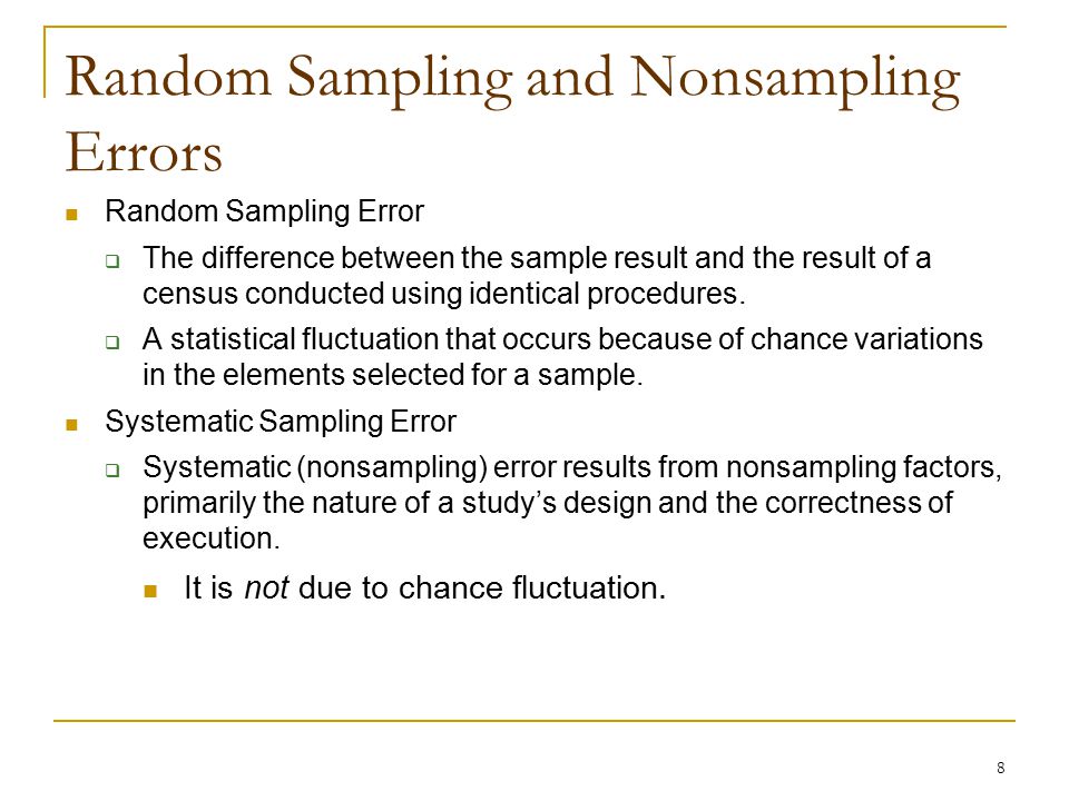 Random Sampling and Nonsampling Errors