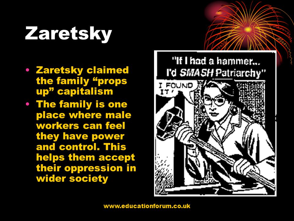 Zaretsky Zaretsky claimed the family props up capitalism