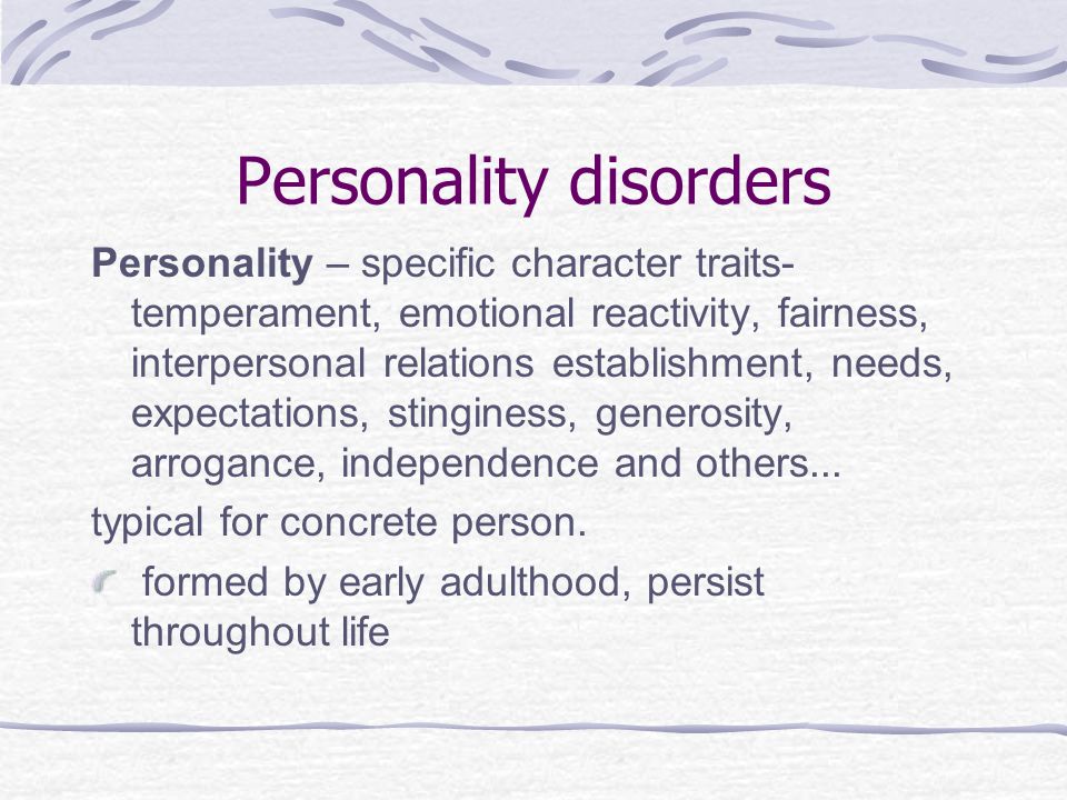 Personality disorders - ppt download