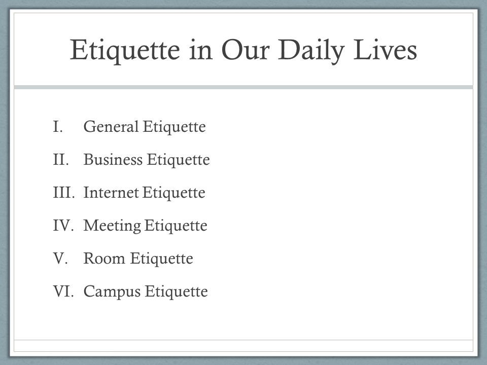 Image result for types of etiquette