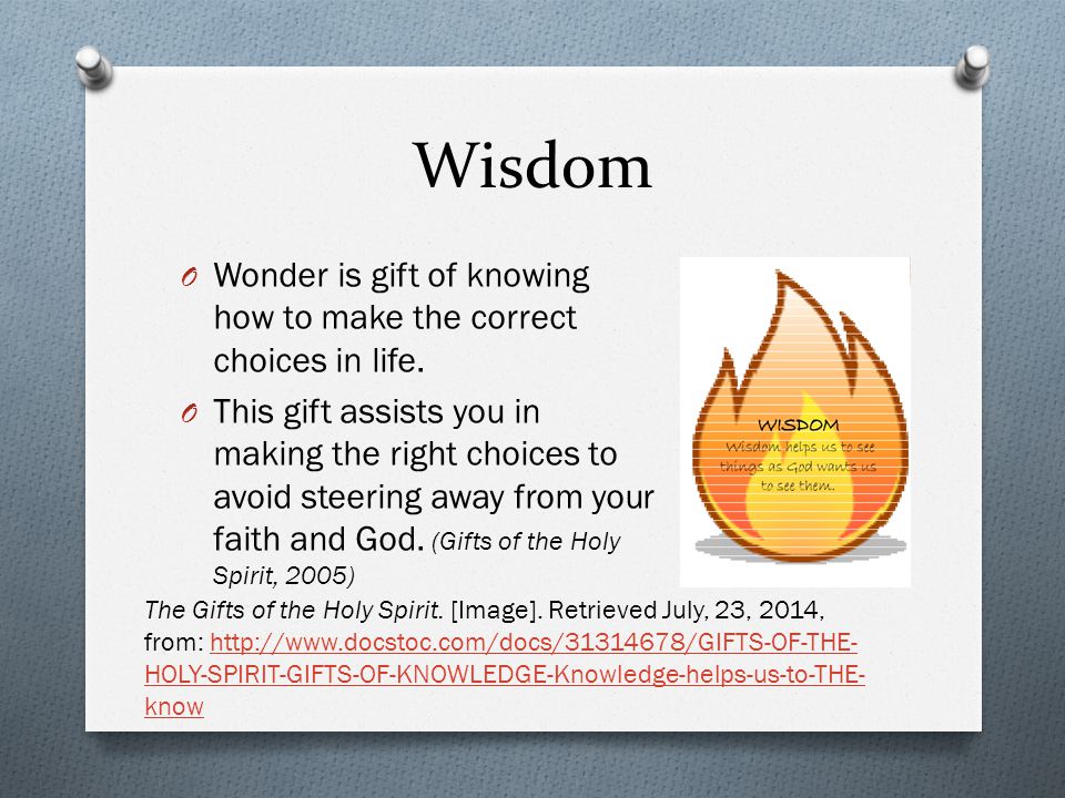 The Gifts Of Holy Spirit 3 Wisdom