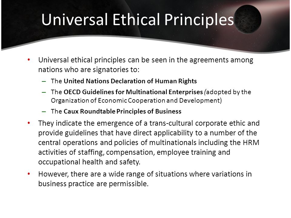 Universal Ethical Principles