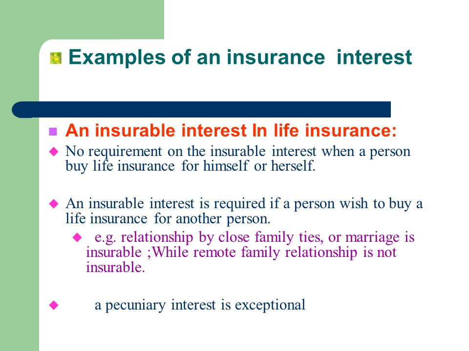 what is an example of insurable interest