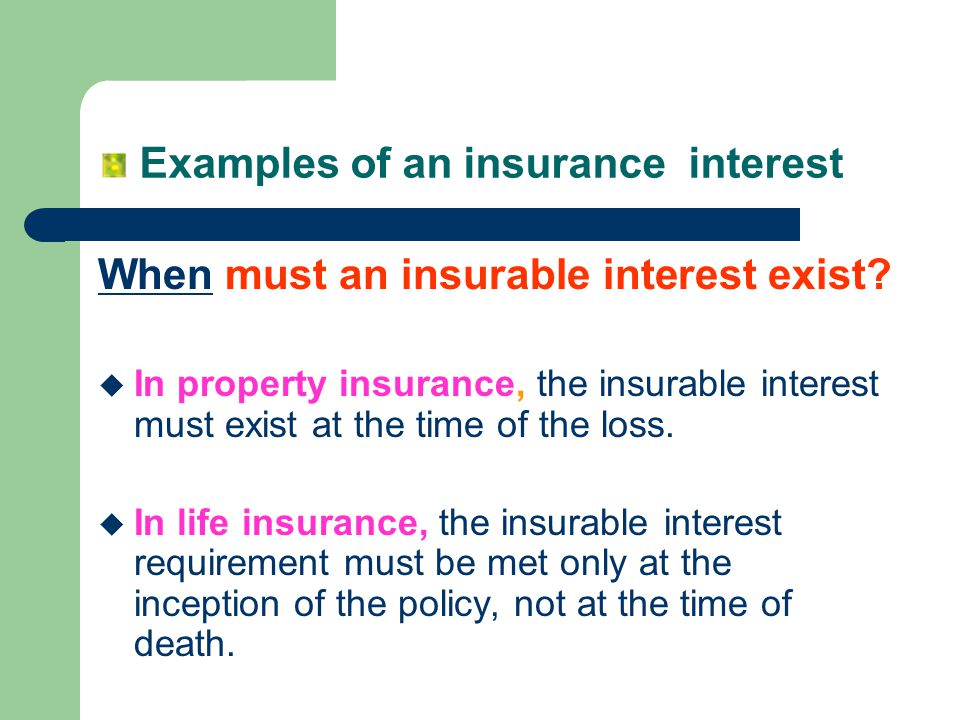 what is an example of insurable interest