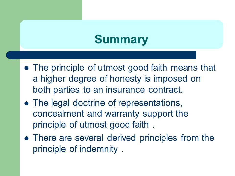 duty of utmost good faith insurance law