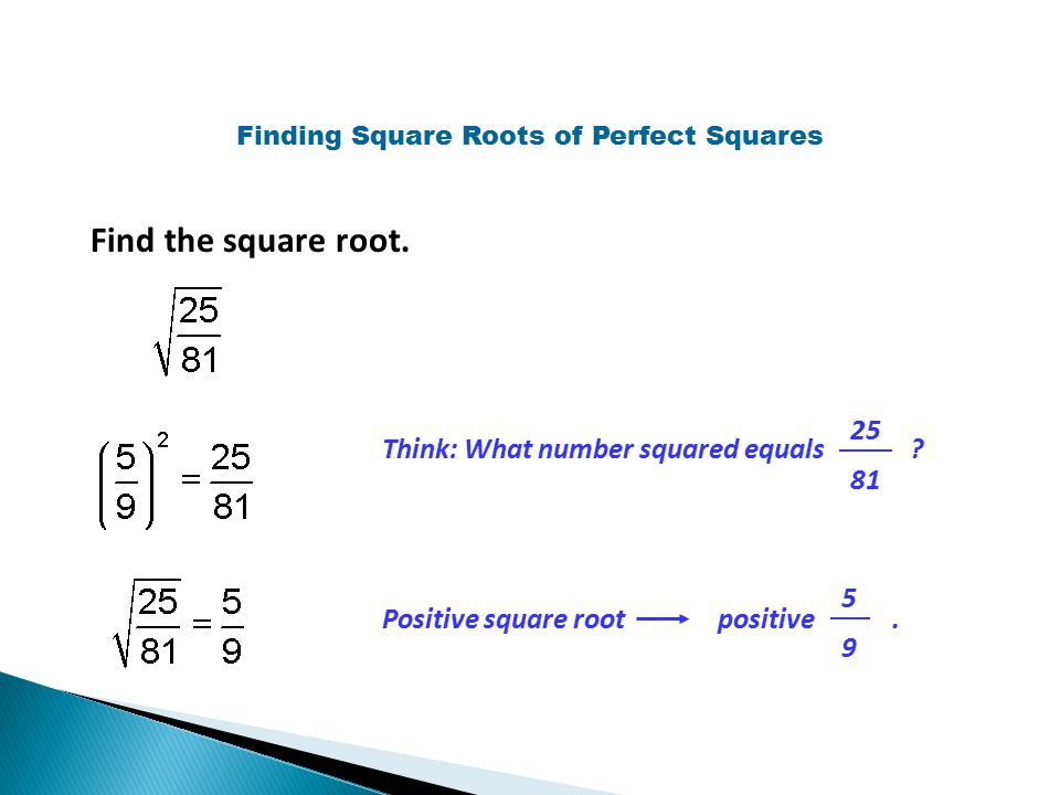 Finding Square Roots of Perfect Squares