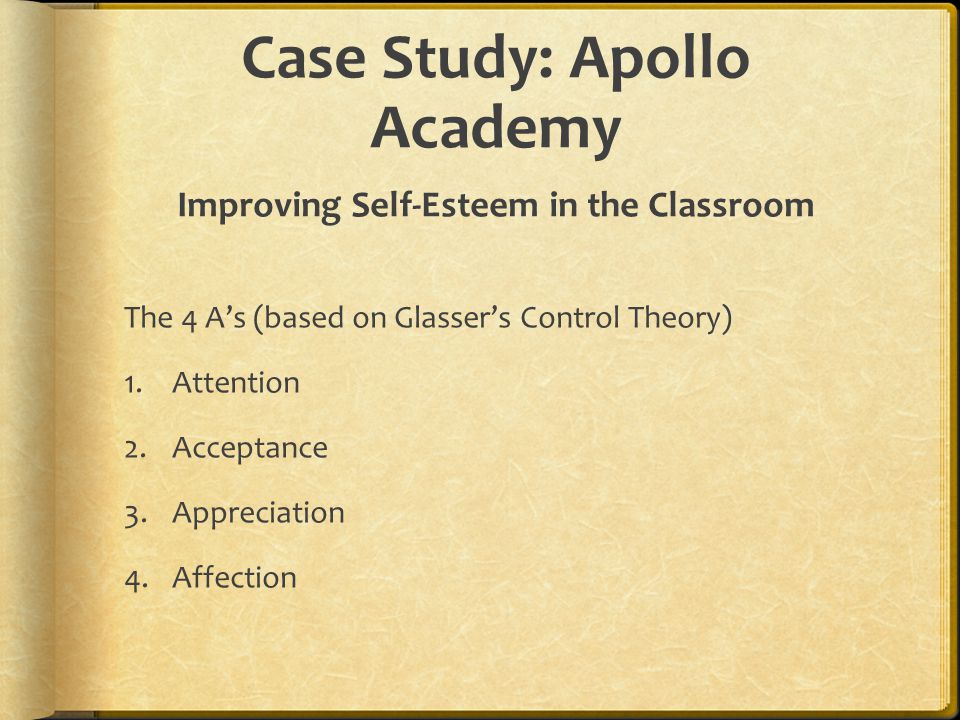 Case Study: Apollo Academy Improving Self-Esteem in the Classroom