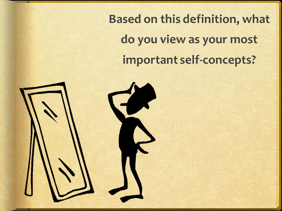 Based on this definition, what do you view as your most important self-concepts