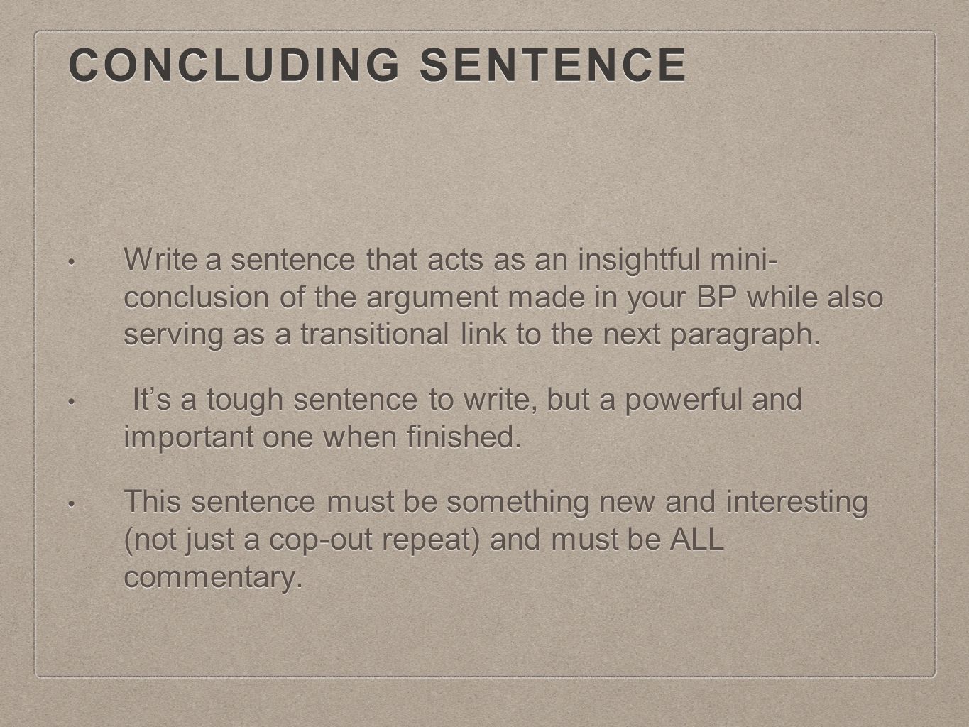 Concluding Sentence