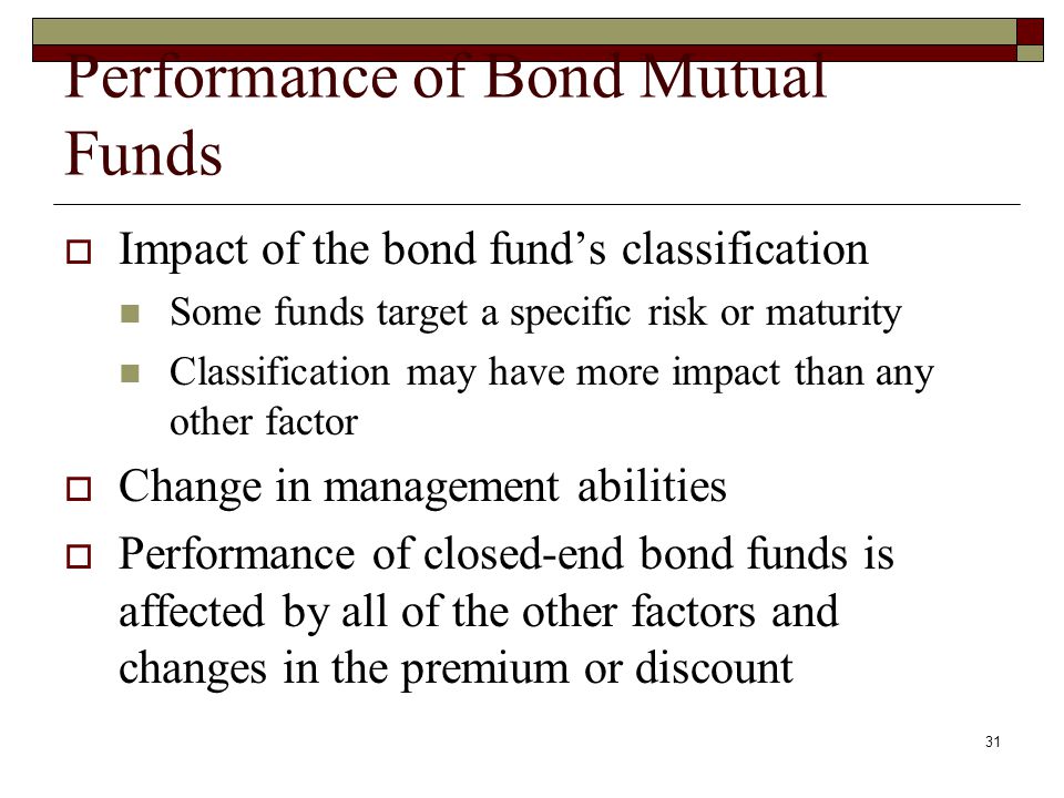 Performance of Bond Mutual Funds