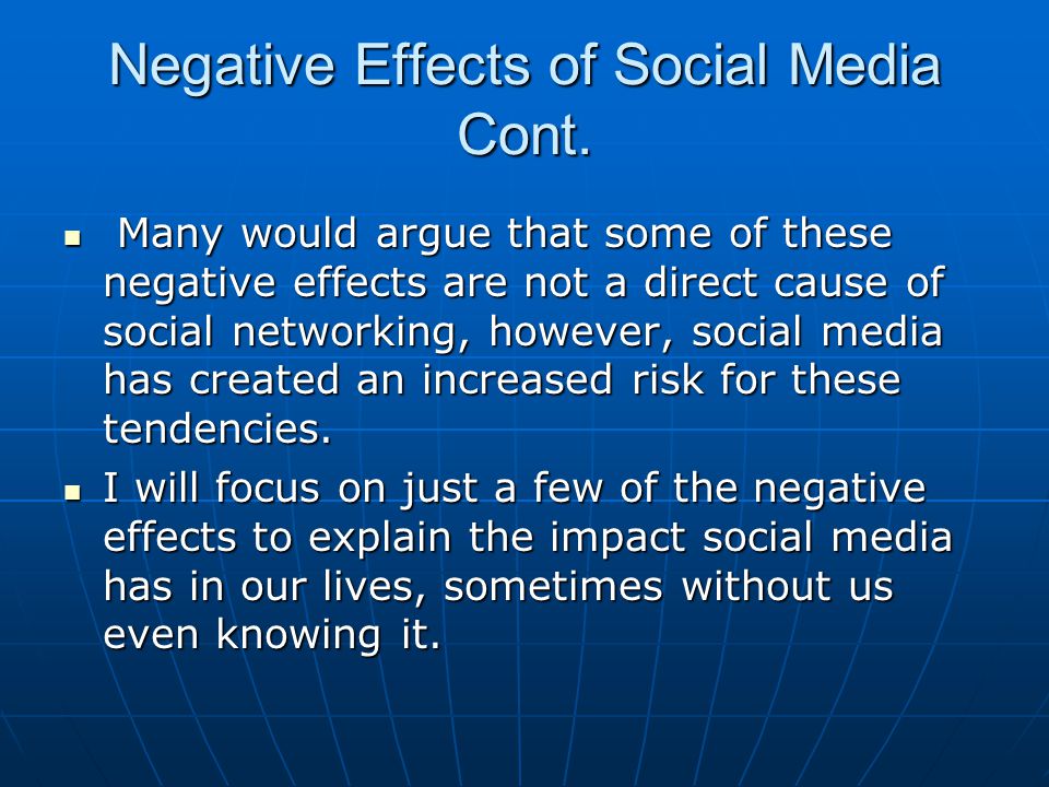 The Negative Effects of Social Media - ppt video online download