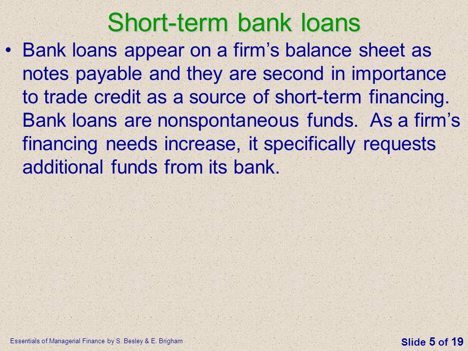 Managing Short-Term Liabilities (Financing) - ppt video online download