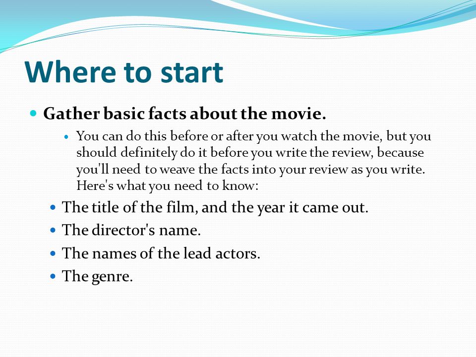 how to write a movie reveiw