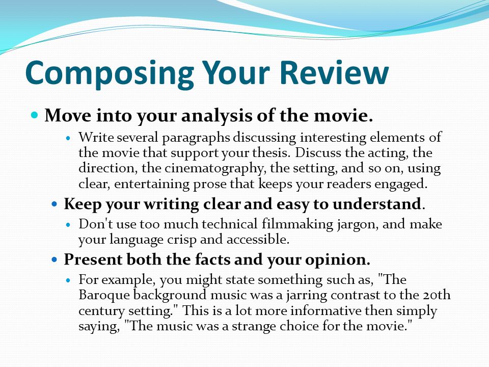 how to write a movie report