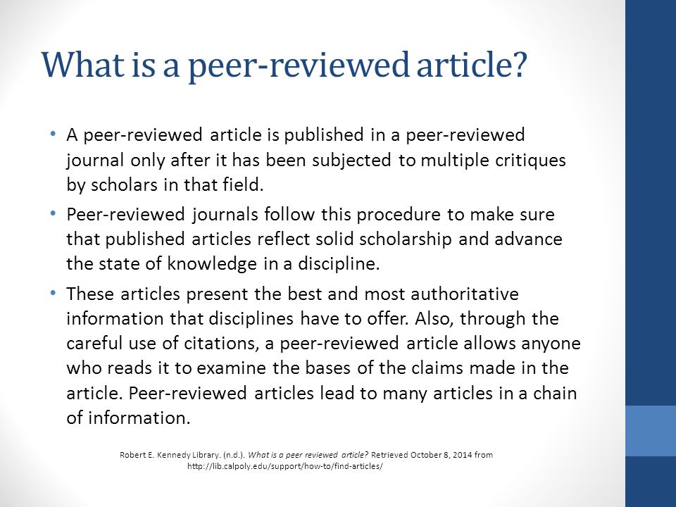 What is a peer-reviewed article