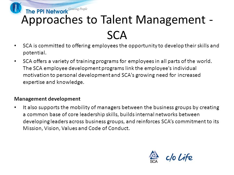 Approaches to Talent Management - SCA