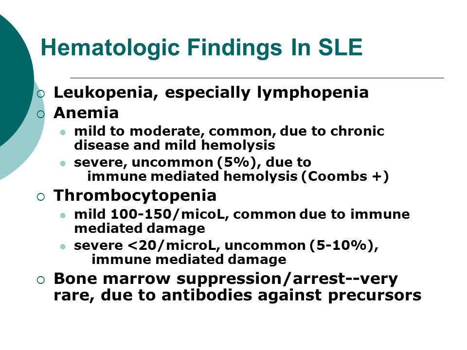 Hematologic Findings In SLE