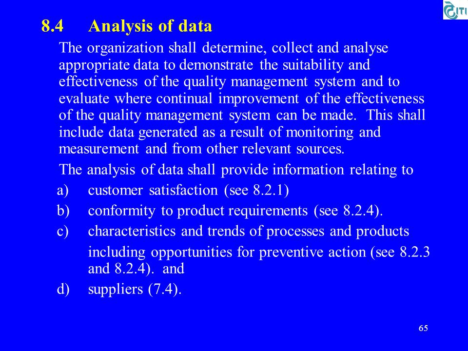 8.4 Analysis of data
