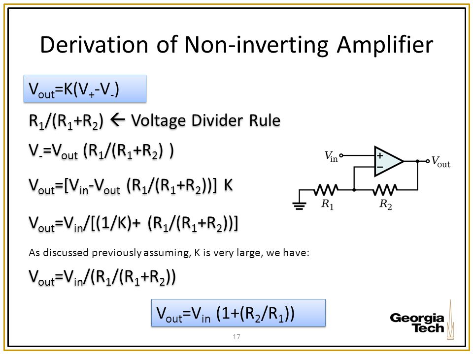 Derivation of Non-inverting Amplifier