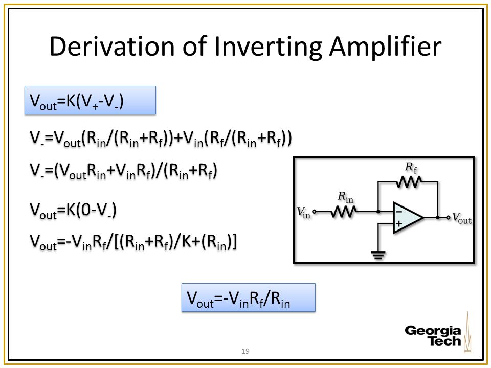 Derivation of Inverting Amplifier