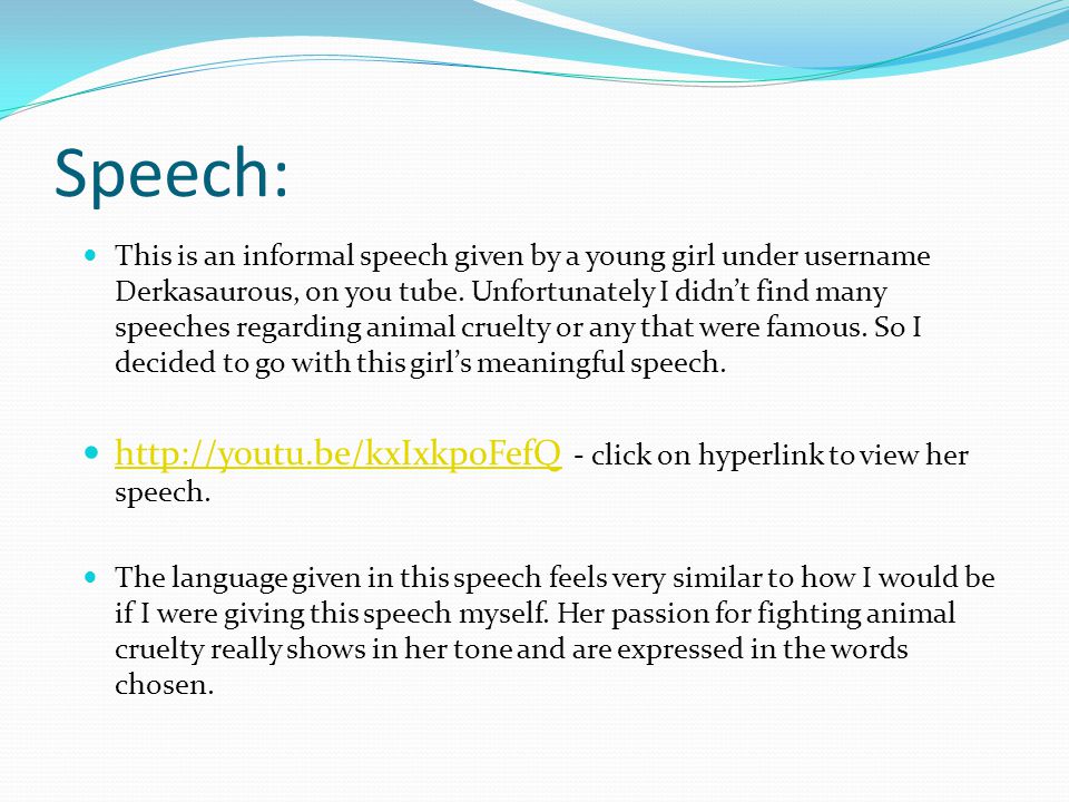 Speech: