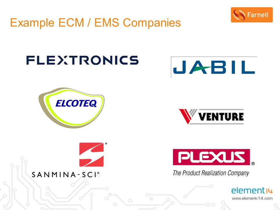 Example ECM / EMS Companies