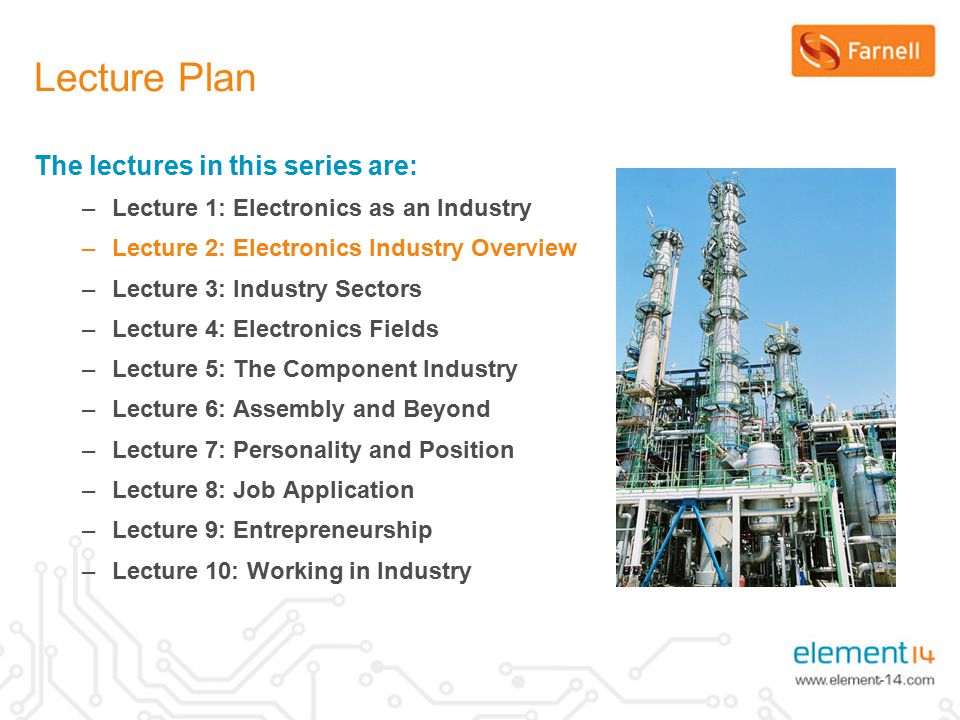 Lecture Plan The lectures in this series are: