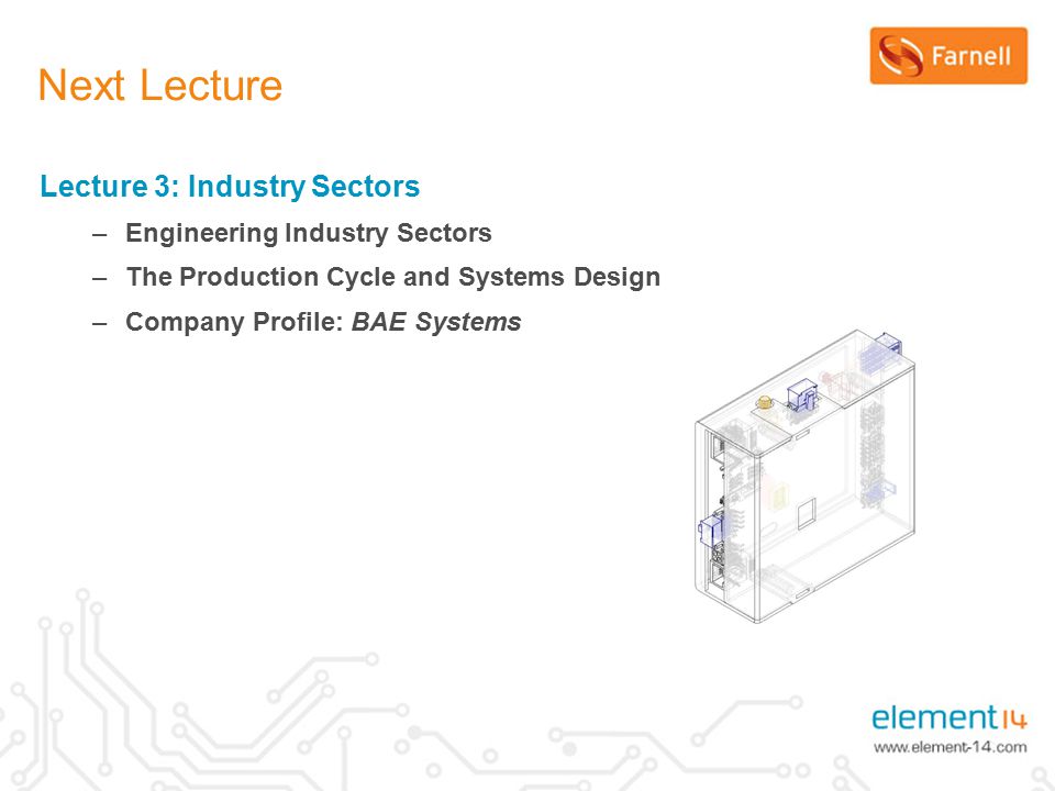 Next Lecture Lecture 3: Industry Sectors Engineering Industry Sectors