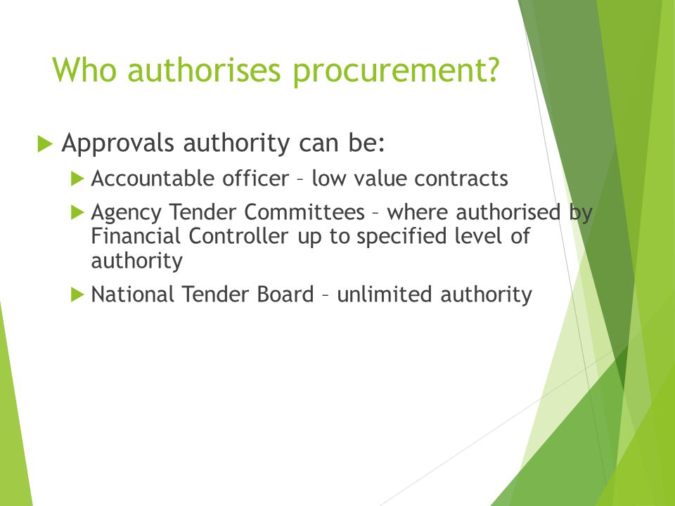 Who authorises procurement