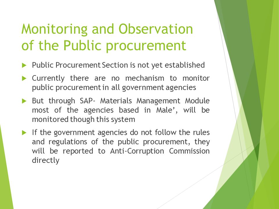 Monitoring and Observation of the Public procurement