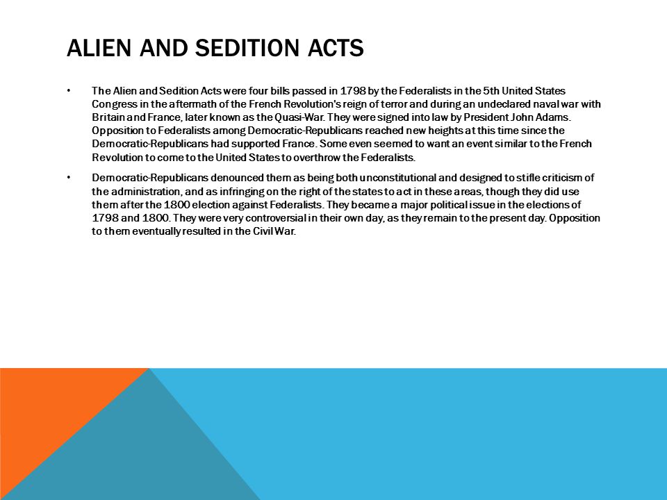 Alien and sedition acts