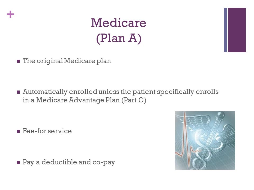 Medicare (Plan A) The original Medicare plan