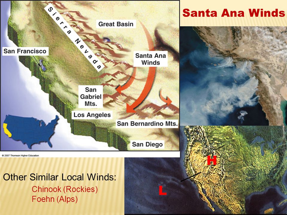 H L Santa Ana Winds Other Similar Local Winds: Chinook (Rockies)