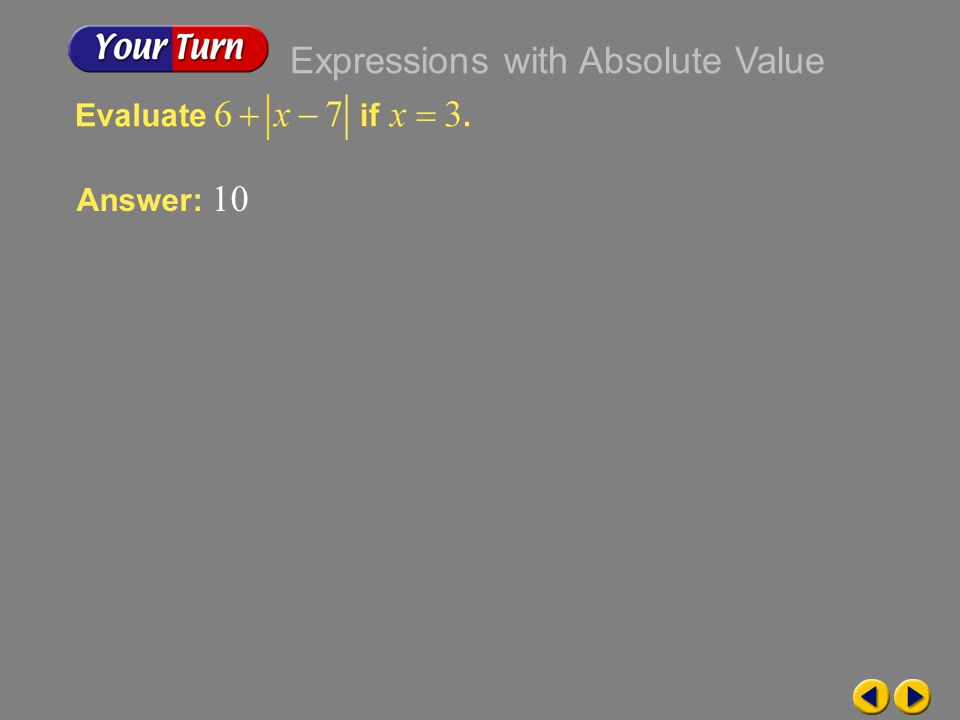 Expressions with Absolute Value