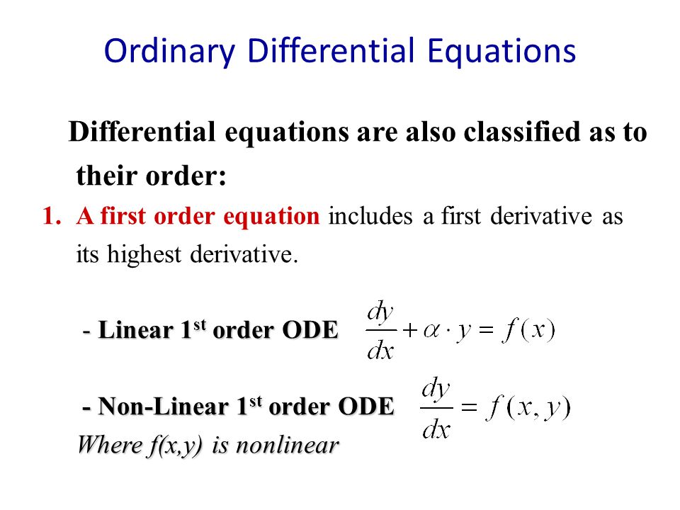 Ordinary Differential Equations.