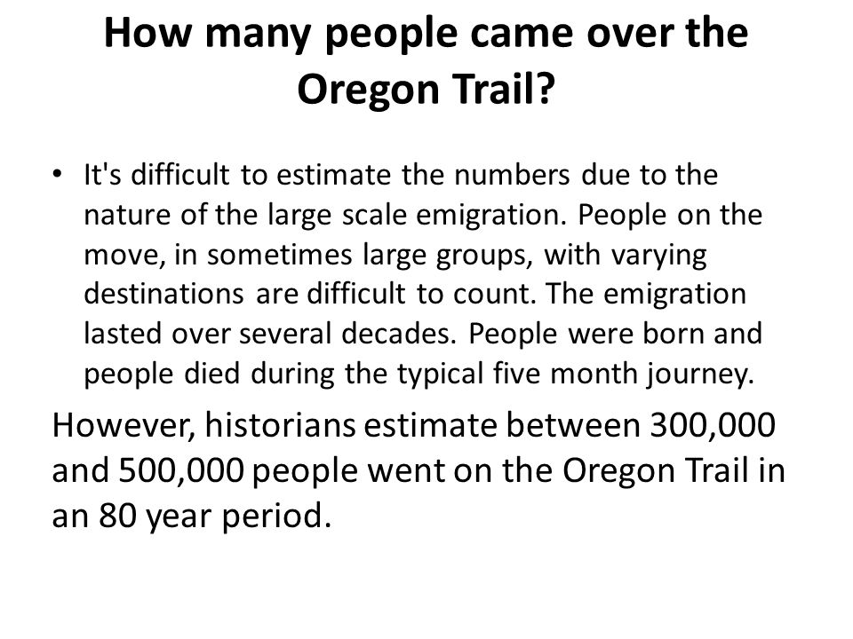 Facts of the Oregon Trail